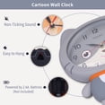 thumbnail image 3 of Unique Bargains 1pc Cartoon Cat Mechanism Wall Clock for Home 15" x 10" x 2.4" Grey, 3 of 5