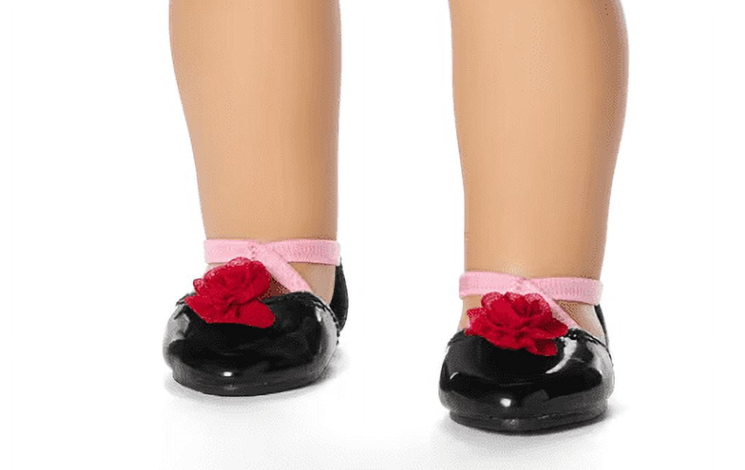 American Girl X Janie and Jack Holiday Rose Ballet Flats for 18 inch Dolls