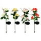 thumbnail image 4 of Juego de 2 luces LED solares de rosas rojas con forma de rosas artificiales para uso exterior, decoración de jardín, patio, tumba, cementerio, balcón, decoración navideña., 4 of 4