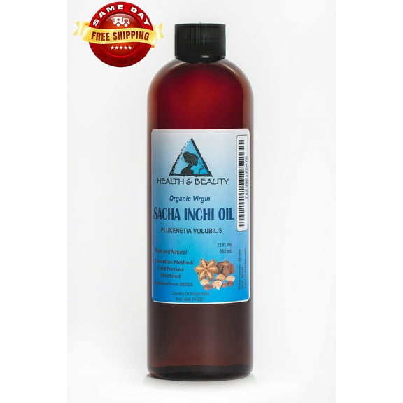 Sacha inchi oil unrefined organic carrier virgin cold pressed natural pure 12 oz