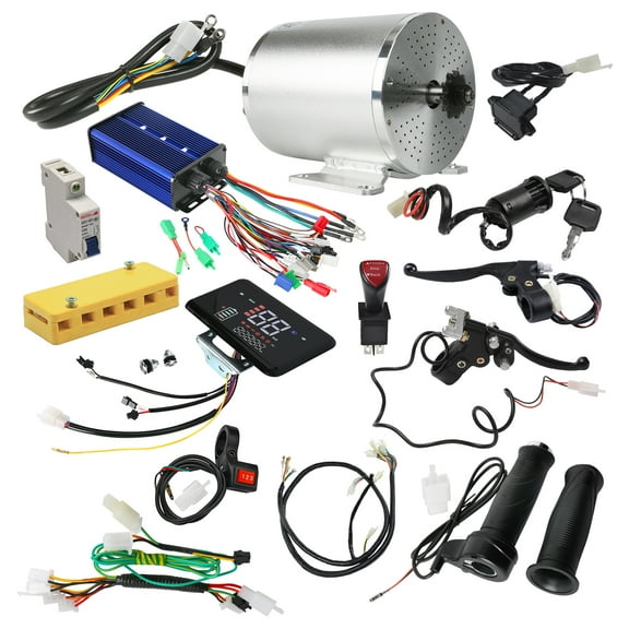 72V 3000W Brushless DC Electric Motor and Controller Kit with Twist Throttle, LCD Screen, Wiring Harness Complete Set for DIY Scooter ATV Quad E Bike Razor Golf Cart Tricycle Motorcycle