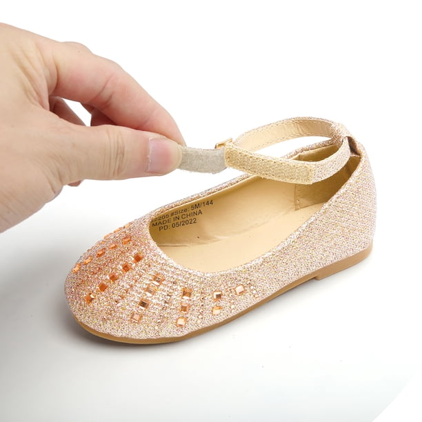 ESTINE Flower Female Dress Shoes Toddler Girl Mary Jane Flats Champagne 11M  - Walmart Business Supplies