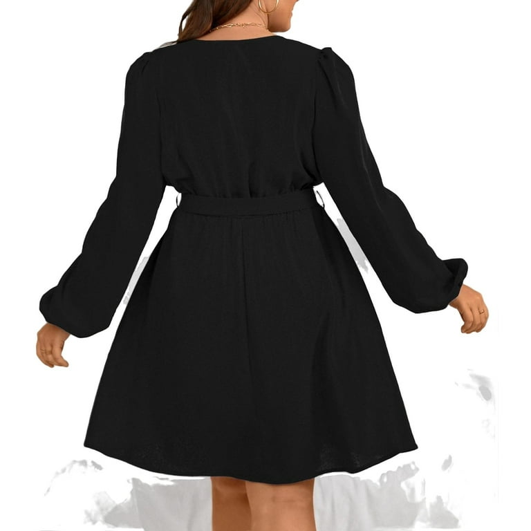 Black v neck Linen Dress 5207 Black v neck Linen Dress 5207