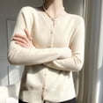 thumbnail image 2 of WinvyNee, cárdigans de lana de 100% para mujer, suéter liso informal cálido, prendas de vestir exteriores, Tops de punto, Otoño Invierno 2024, ropa de mujer B 1263018, 2 of 5