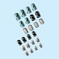 thumbnail image 3 of FCOGIN Medium Square, 24 Pieces, Blue, Black, Pink, White, Acrylic False Nail, Press on Nail, 3 of 5