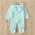 thumbnail image 4 of Infant Snowsuit Fleece Jumpsuit Bear Ear Newborn Girl Romper Baby Girl Outfit Warm Newborn Boy Sleepers 6-12 Months, 4 of 5