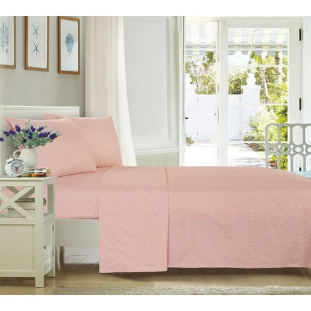 Mainstays Ultra Soft High Quality Microfiber Bed Sheet Set, Queen, Orange Global, 4 Piece
