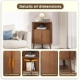thumbnail image 4 of YANGLI 31.5" Small Floor Corner Cabinet with 2 Fluted Doors & Shelves, Freestanding Narrow Organizer for Living Room, Kitchen – Walnut, 4 of 6