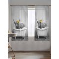 thumbnail image 5 of Sheer Curtains 72 Inches Long, Funny Yak Semi Sheer Curtains Light Filtering Window Treatment, Cute Art Vintage Lovely Animals on Bathtub Privacy Voile Drapes for Living Room Bedroom 52x72 Inch, 5 of 7