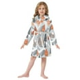 thumbnail image 6 of FORMRS Niños Bathrobe Unisex Hooded Robe Soft Plush Pajamas Sleepwear, Size 2-3T, Gray Snow Houses, 6 of 7
