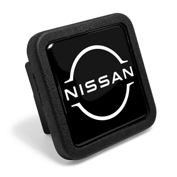 iPick Image for Nissan Logo Black Rubber Heavy-Duty 2" Trailer Tow Hitch Receiver Cover for Class 3 and Class 4, Official Licensed