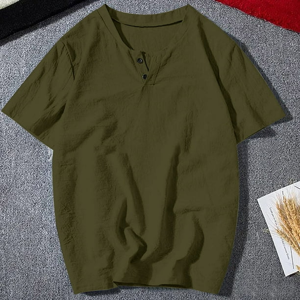 pstuiky camiseta de hombre, Camisa de manga corta con cuello para hombre, estilo casual, con cuello y media cremallera, con sensación de hielo y perla camisas casuales para hombre l
