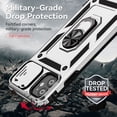 thumbnail image 2 of for iPhone 12 Mini Case Heavy Duty Military Grade Protection,Camera Lens Slide Protection & 360°Rotate Magnetic Car Mount Holder Kickstand Rugged Shockproof Drop Hard Shell,Silver, 2 of 8