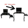 thumbnail image 4 of Portable Folding Table with Adjustable Height, Assembled Laptop Bed Tray Table with 360 Degrees Rotated,Computer Desk for Breakfast Trays, Place Audio Equipment, Projectors, Notebook Stand-up, 4 of 9