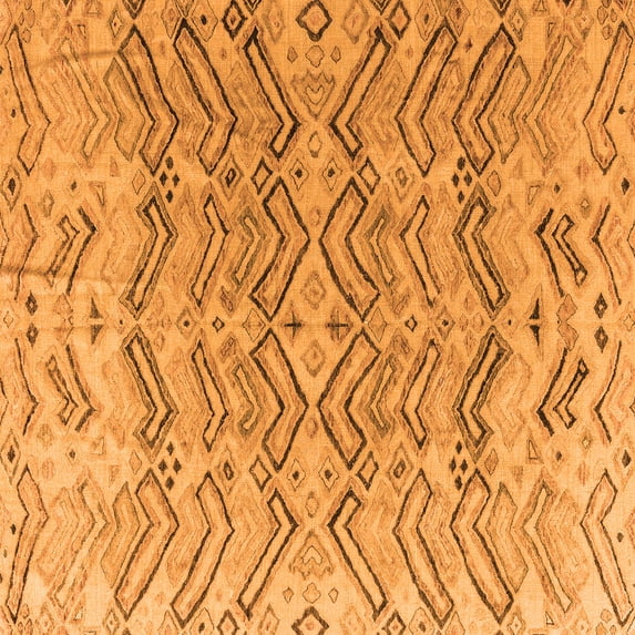Ahgly Company Indoor Square Solid Orange Modern Area Rugs, 6' Square