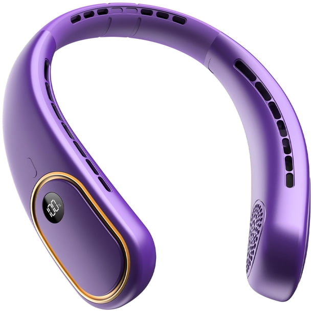 Ventilador de cuello portátil SHEWIND recargable sin aspas morado