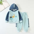 thumbnail image 2 of Kogui Big Boy Clothes Sweats Set Boys Clothes Print Sweatshirt Hoodie For Boys Sweatpants Fall Outfit 2Pcs Sweatsuit Size 7-8 Years (Blue,7-8 Years), 2 of 5