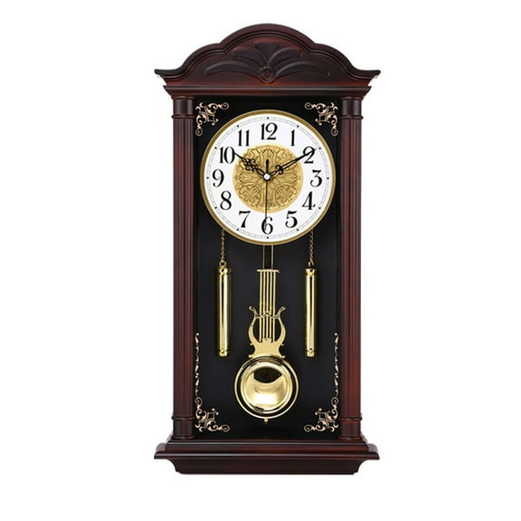 Vintage Mantel Clocks,Wall Clocks with Pendulum,Quiet Pendulum Clock Battery Operated,Fireplace Clock for Bedroom Decor,Classic Home Decor for Living Room Home