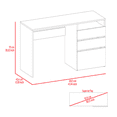 thumbnail image 6 of Dublin Three Drawer Computer Desk, One Shelf Light Gray, 6 of 7