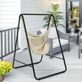 thumbnail image 6 of Gymax Hammock Chair Stand Hanging Padded Swing Heavy Duty Steel Outdoor Beige, 6 of 10