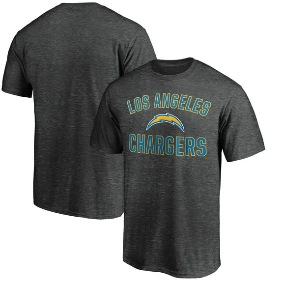 Men's Fanatics Heather Charcoal Los Angeles Chargers Victory Arch T-Shirt