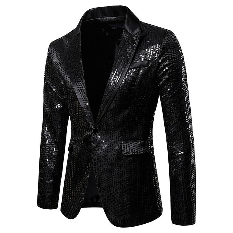 XFLWAM Mens Tails Slim Fit Tailcoat Sequin Dress Coat Swallowtail