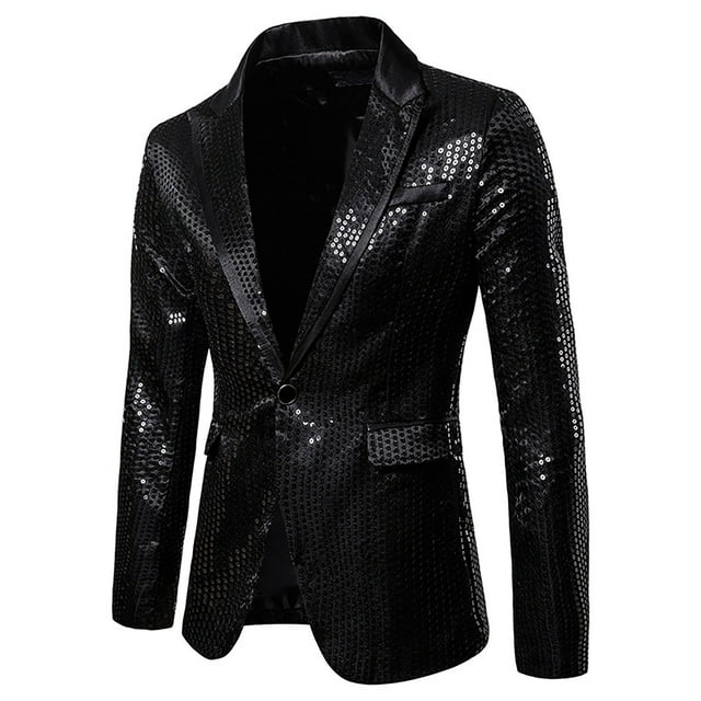 DPTALR Veste de Complet Décontractée à Paillettes pour Homme et Hiver, Personnalité