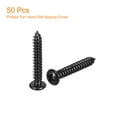 thumbnail image 3 of #8 x 1" Phillips Pan Head Self-tapping Screw, 50pcs - 304 Stainless Steel Round Head Wood Screw (Black), 3 of 6