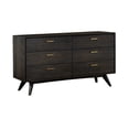 thumbnail image 2 of Benjara BM236677 63 in. 6-Drawer Wooden Dresser with Angled Legs, Brown, 2 of 2