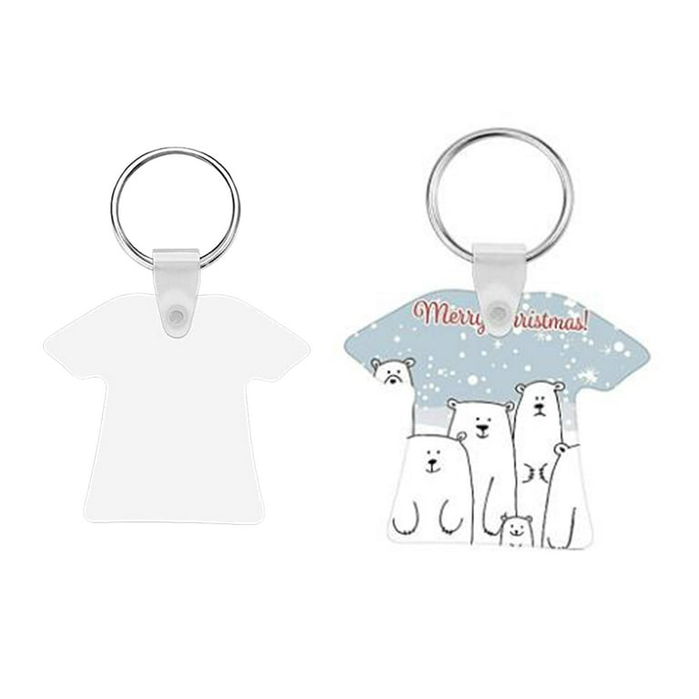 EXCEART 12Pcs 2023 Sublimation Keychain Blanks Heat Transfer Mdf Diy Blank  Keychain With Key Rings for Mom Dad Present Making