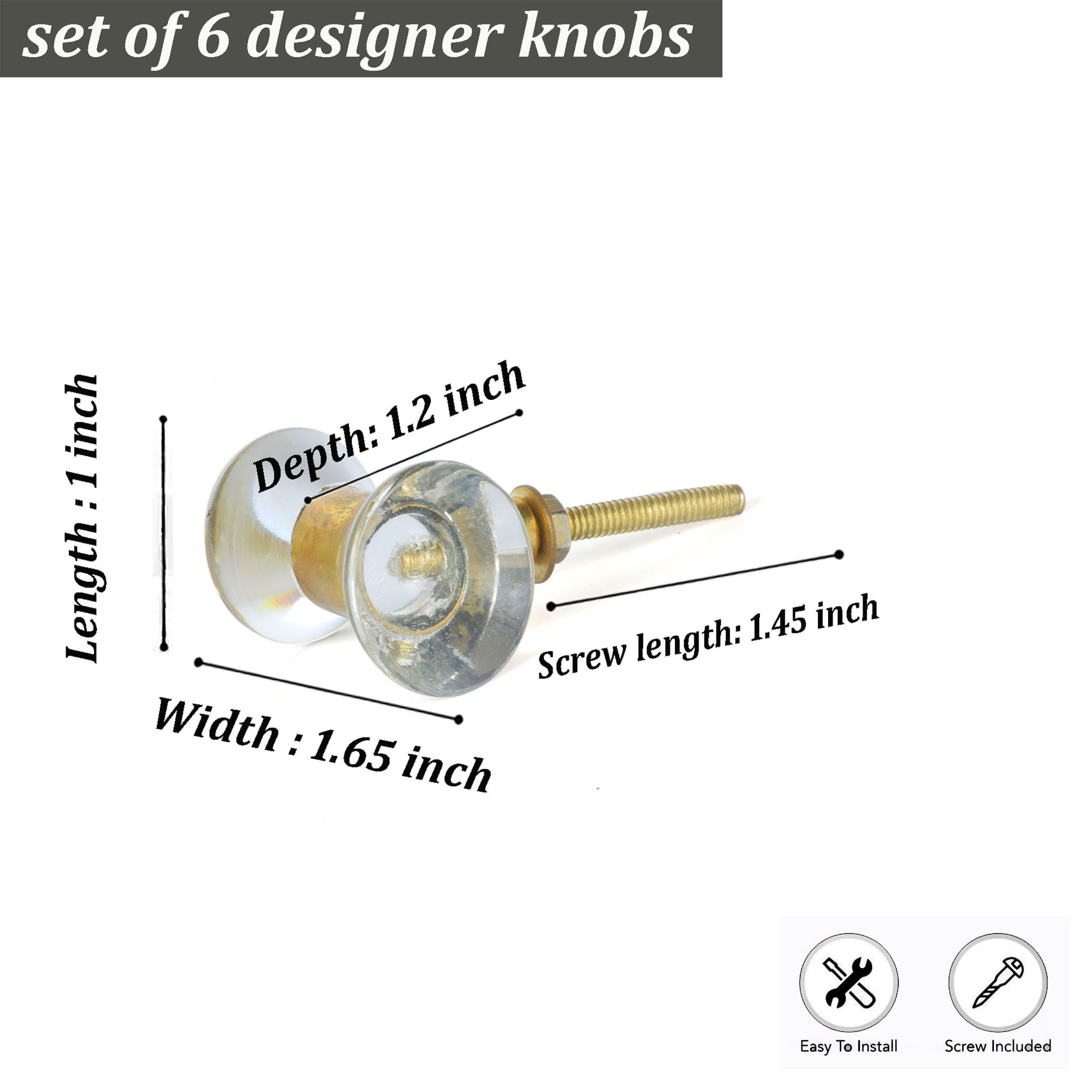 Shiva Acrylic Knobs (Set Of 6) White Yellow Rectangle Shape Knobs Pull And Push For Handles, Cabinet, Drawer, Door, Wardrobe, Home Interior Decorative Item