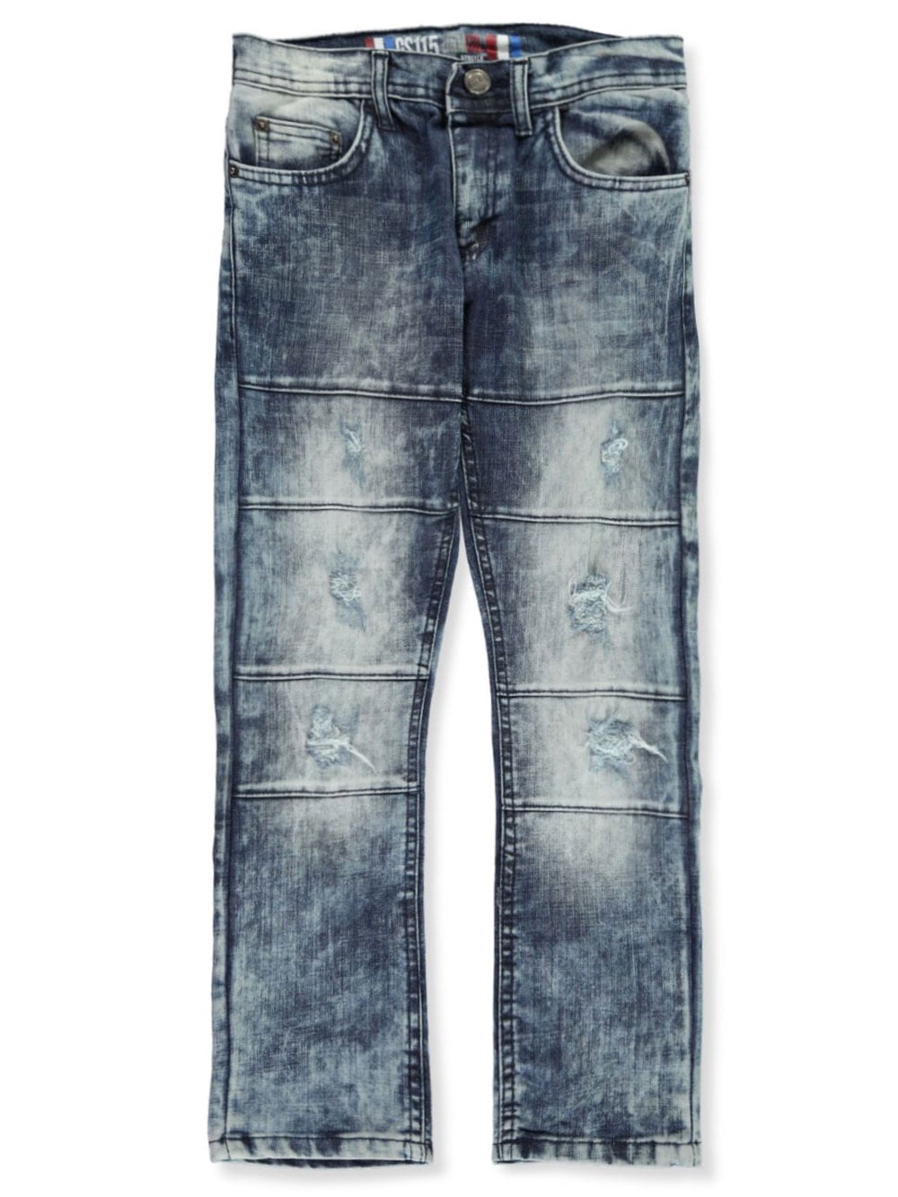 GS-115 Boys' Seamed Distress Slim Jeans 
