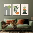 thumbnail image 5 of 3 Pieces Boho Canvas Wall Art Sage Green Plant Picture Sun Abstract Poster Painting Black Beige Wall Decor Mid Century Modern Minimalist Artwork For Living Room Bedroom Bathroom Kitchen Office, 5 of 6