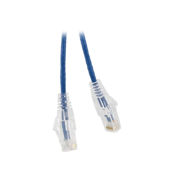 Nippon Labs 28 AWG Snagless Ultra Slim Cat6  Ethernet Patch Cable - Network Internet Cord - RJ45, Stranded, 550Mhz, UTP, - 15ft, Blue