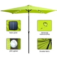 thumbnail image 5 of Aukfa 10 x 6.5ft Rectangular Patio Solar LED Lighted Outdoor Umbrellas for Market Beach Pool - Green, 5 of 8