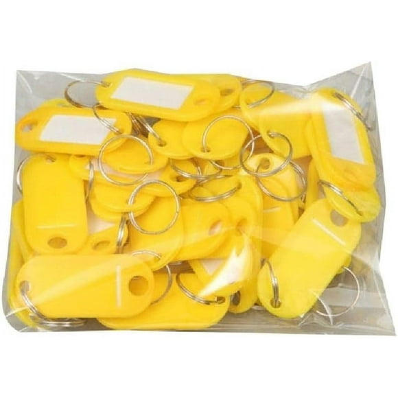 Nvzi Etiqueta del llavero 50, identificación práctica de la clave, etiqueta de la clave de la ventana, etiqueta del llavero (amarillo)