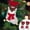 A2, variant on Suncoda Christmas Tree Decorations, Knitted Christmas Stockings with Santa Claus and Snowman Designs Red Gift Bags Ideal for Christmas Tree Hanging Decoration