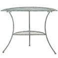 thumbnail image 5 of SAFAVIEH Genson Outdoor Patio Semi Circle End Table, Antique Green, 5 of 12