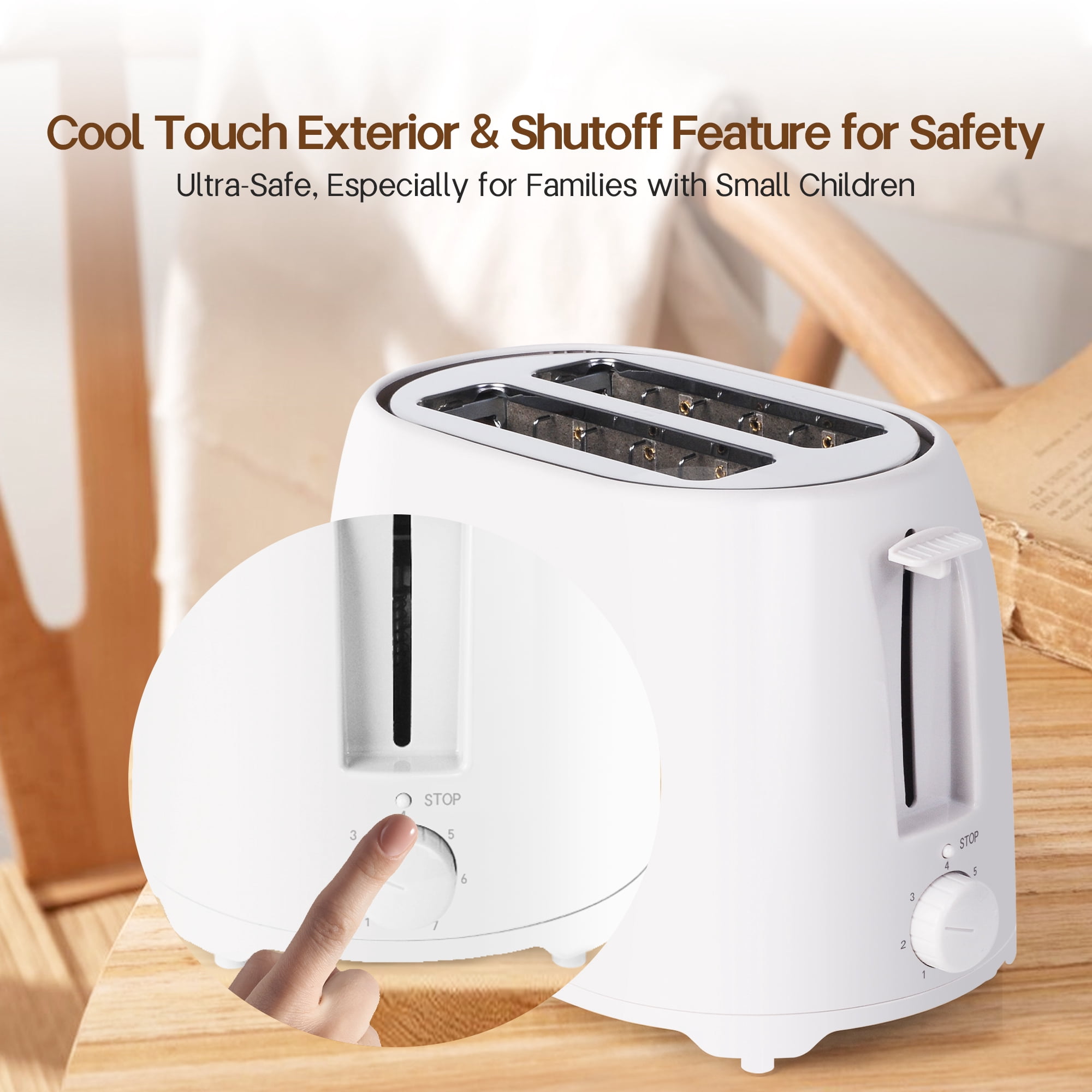 NBTX Toasters 2 Slice Wide Slot With 7-Shade Toast Settings, Slide-Out Crumb Tray, Auto-Shutoff, Faster Heating Speed, Toast Lift Perfect for Toasting Bread Bagels Waffles and Puff Pastry, Ash Gray