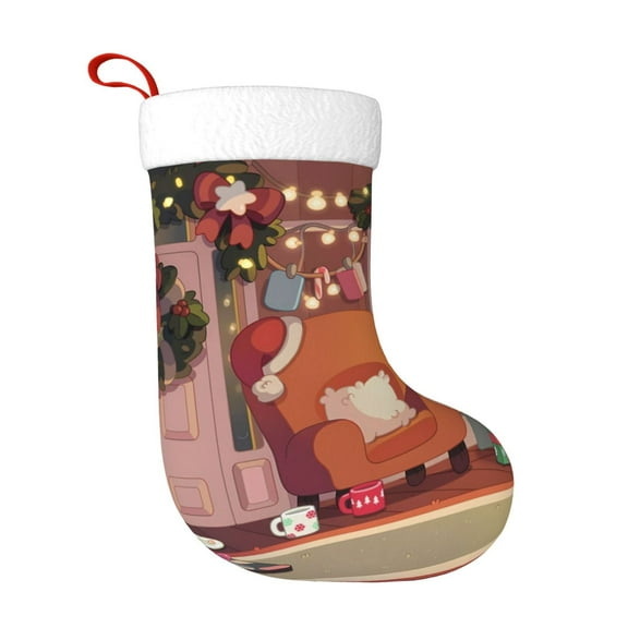 Saiise Bluey Print 17.7 Inches Christmas Stockings,Large Stockings for for Christmas Xmas Tree Holiday Fireplace Family Decor Gifts