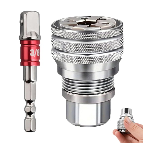 Universal Socket Wrench Tool, Multi-Function 10-19mm Grip Socket, 3/8" Drive Adapter for Ratchet, Drill, Torque Wrench