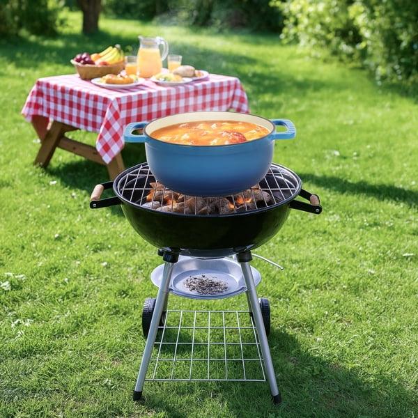 5QT Enameled Cast Iron Dutch Oven - 12LB Thickened Cast Iron, Non-Stick Interior with Heat-Resistant Handles, Oven/Gas/Induction Compatible