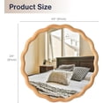 thumbnail image 2 of Perfnique Round Wavy Mirror, 24'' Wood Framed Circle Mirrors for Wall Decor, Tempered Glass Scalloped Mirror for Bedroom Living Room Entryway Nursery Decorative, 2 of 7