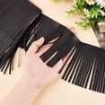 thumbnail image 4 of 2 Yards Leather Fringe Trim 4 Inch PU Leather Tassels Black Tassel Trim DIY Dance Skirt Tassel Fringe Wrap Cover for Keychain Clothes Dress DIY Lamp Shade Bag Sewing Craft Embellishment, 4 of 9