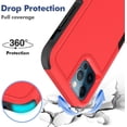 thumbnail image 3 of for iPhone 12 / iPhone 12 PRO Case: Dual Layer Protective Heavy Duty Cell Phone Case Shockproof Rugged Bumper Tough with Screen Protector - Military Grade Drop Tested for iPhone 12/12 PRO, Red, 3 of 16