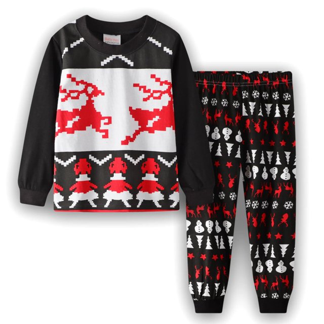 Pijamas de algodón para niños y niñas, ropa interior de Navidad, traje para el hogar, ropa de dormir para fiesta, novedad