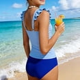 thumbnail image 7 of MEZZALL Summer Girls Swimsuit 2 Piece Bathing Ruched Tankini High Waisted Girls Swimwear For Tropical With Cartoon / Flower Print Beachwear, 7 of 7
