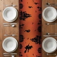 thumbnail image 6 of Burnt Orange Halloween Table Runner - 72 Inch Long, Kitchen Dining Table Runner Dresser Scarves, Spooky Pumpkins Horror Plaid Farmhouse Decor for Coffee Tables Wedding Party Banquet, 6 of 8
