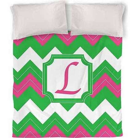 IDG Chevron Monogram Duvet Cover, Fuchsia