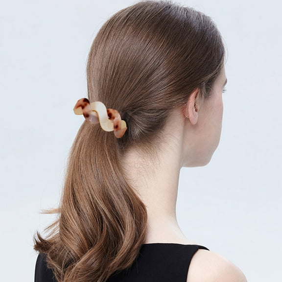 Soimiss 3pcs Ponytail Holder with Spring Loaded Design for Women Outings Tortoiseshell Alloy